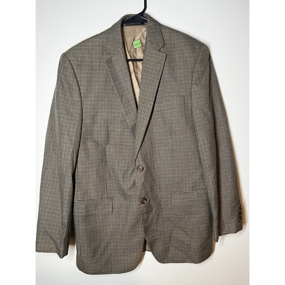 Lauren Ralph Lauren Men's Houndstooth Blazer Jacket Classic Fit Brown Tan 38R